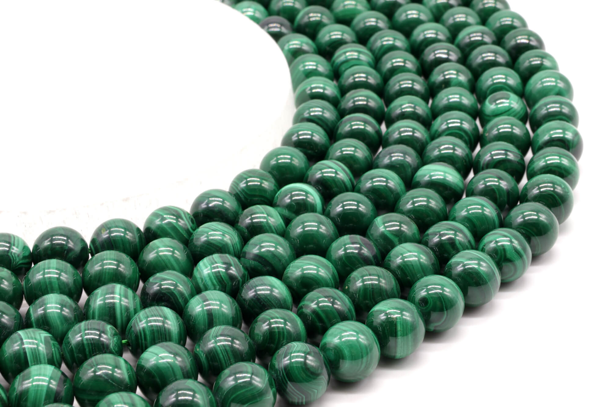 Perles 'Dark' Malachite 'AA' 6mm ( lot de 10 )