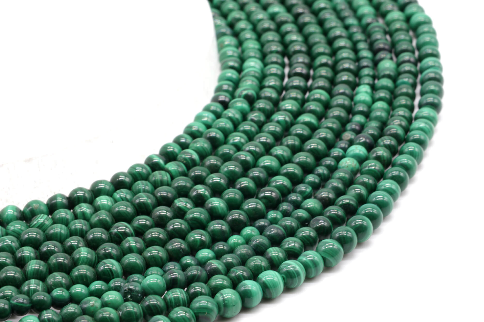 Perles 'Light' Malachite 'AA' 6mm ( lot de 10 )
