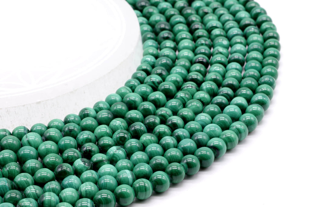 Perles 'Light' Malachite 'AA' 6mm ( lot de 10 )