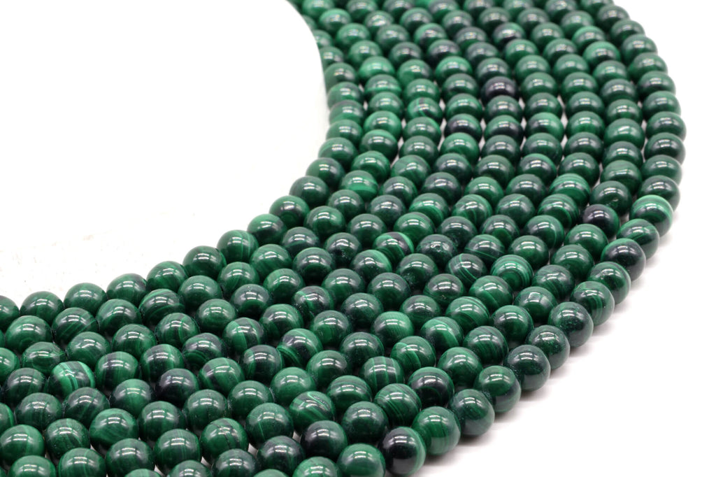 Perles 'Dark' Malachite 'AA' 6mm ( lot de 10 )