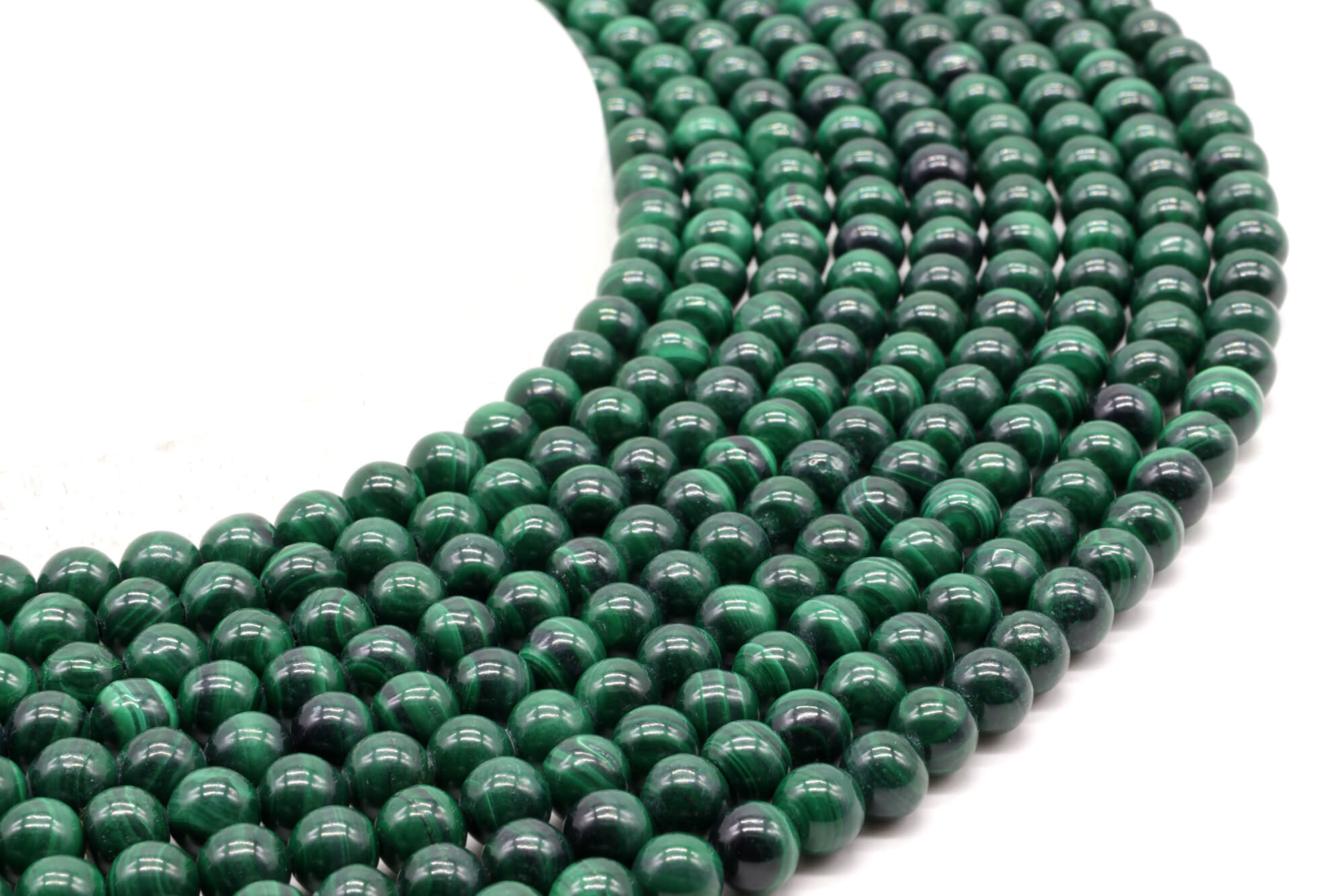 Perles 'Dark' Malachite 'AA' 6mm ( lot de 10 )