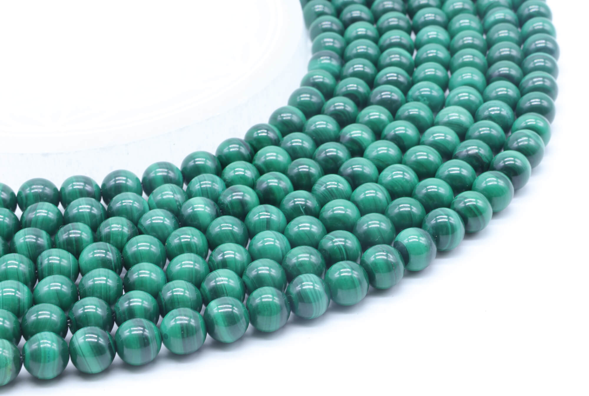 Perles 'Light' Malachite 'AA' 6mm ( lot de 10 )