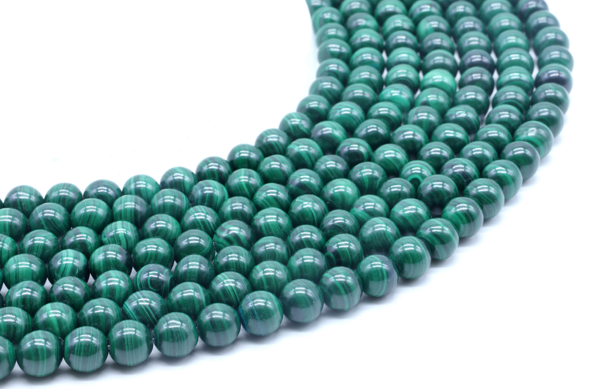 Perles 'Dark' Malachite 'AA' 6mm ( lot de 10 )