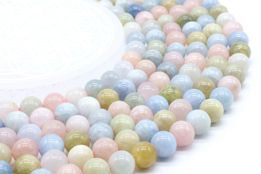 Perles Morganite 6mm ( lot de 10 )