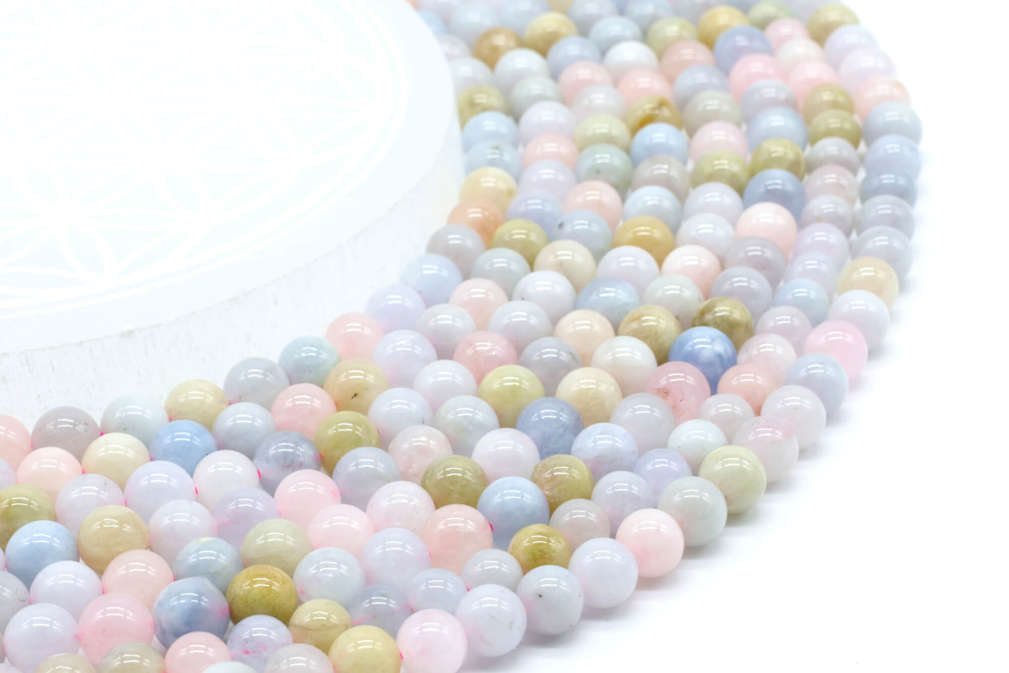 Perles Morganite 6mm ( lot de 10 )