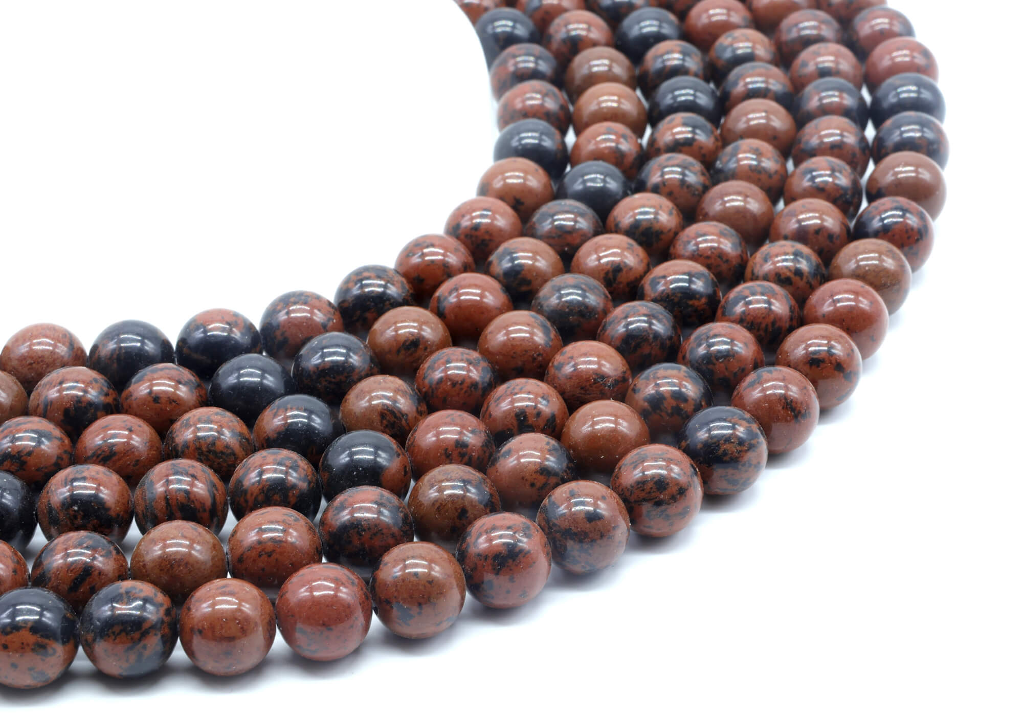Perles Obsidienne Mahogany 6mm ( lot de 10 )