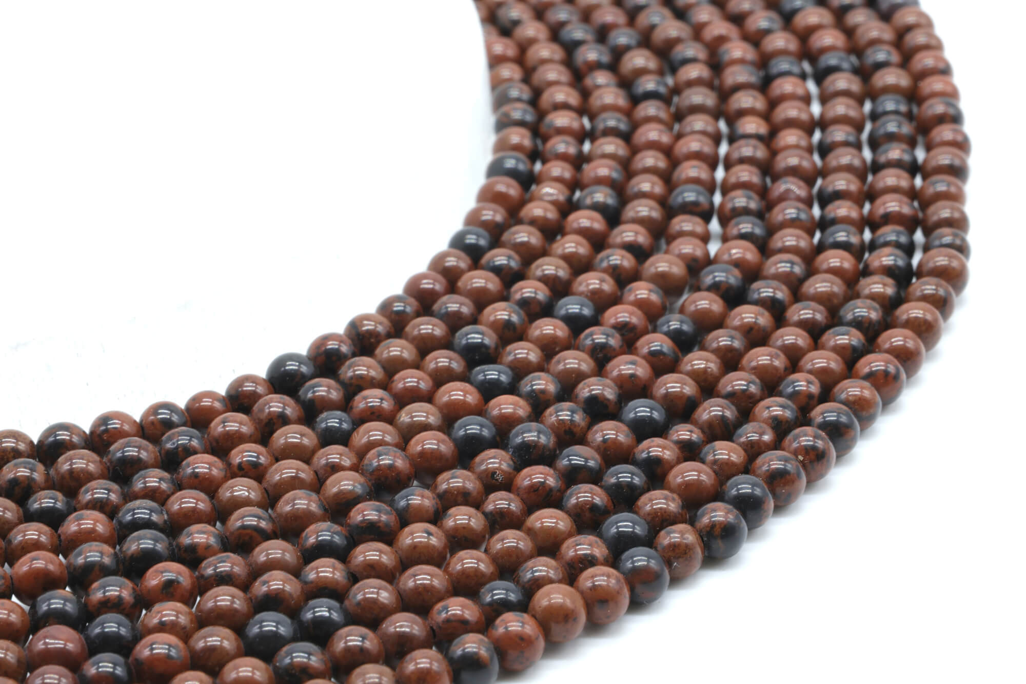Perles Obsidienne Mahogany 6mm ( lot de 10 )
