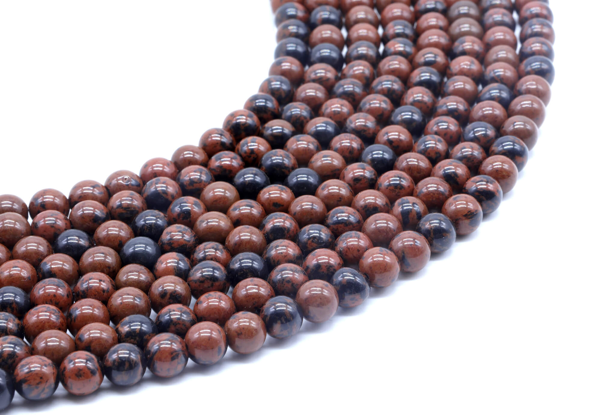 Perles Obsidienne Mahogany 6mm ( lot de 10 )