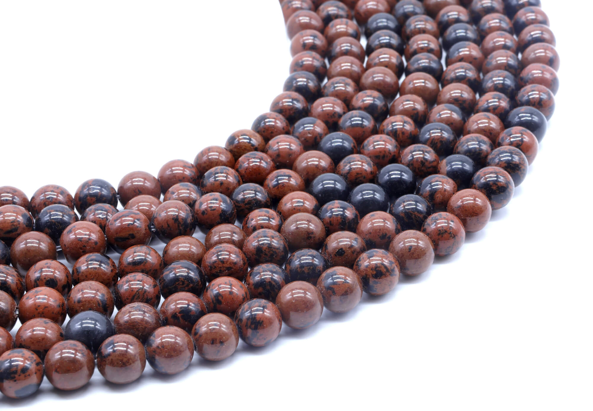 Perles Obsidienne Mahogany 6mm ( lot de 10 )