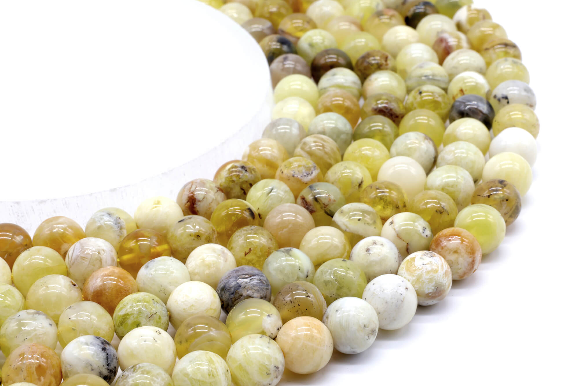 Perles Opale Jaune 10mm 6mm ( lot de 10 )