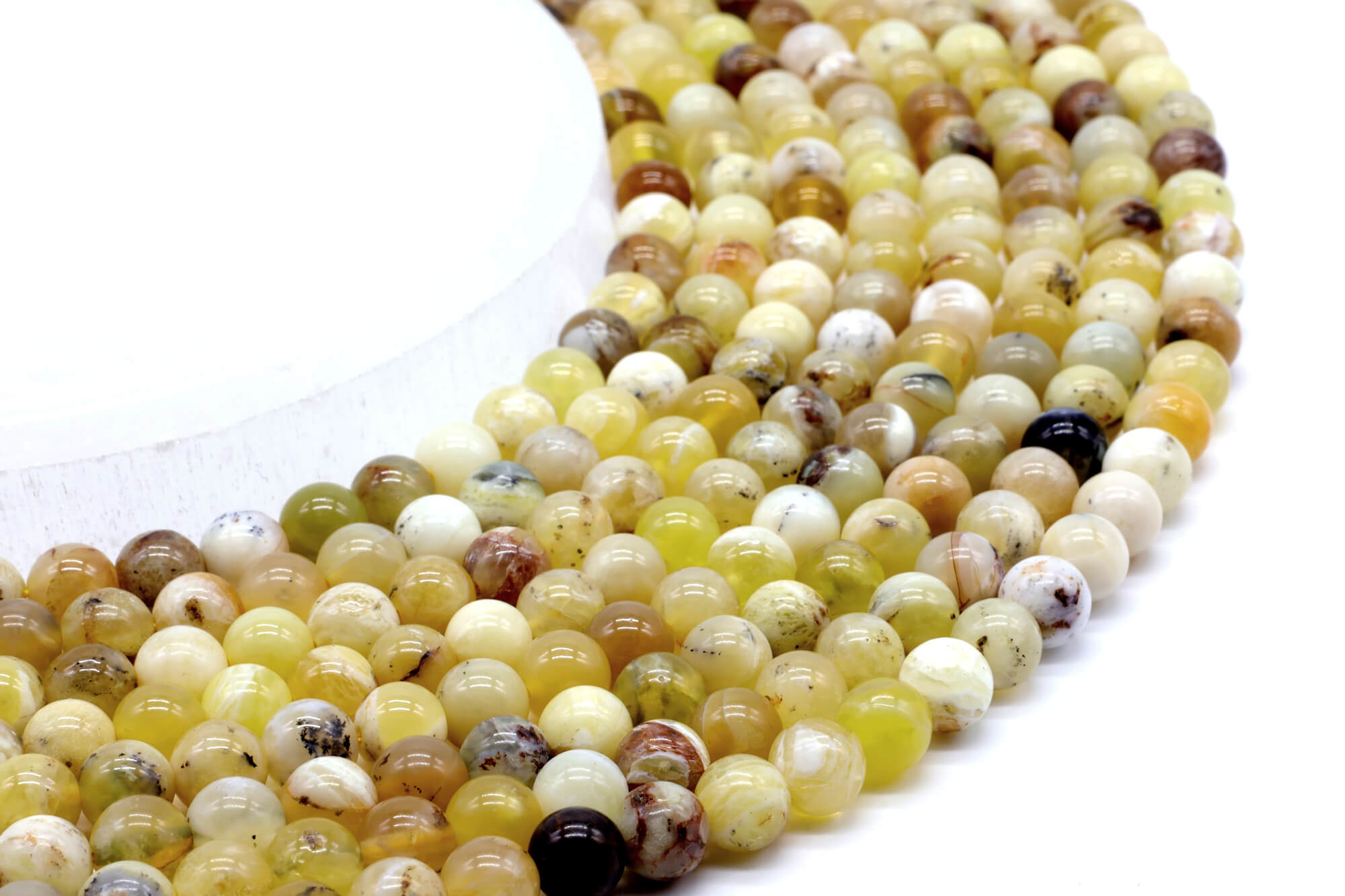 Perles Opale Jaune 10mm 6mm ( lot de 10 )