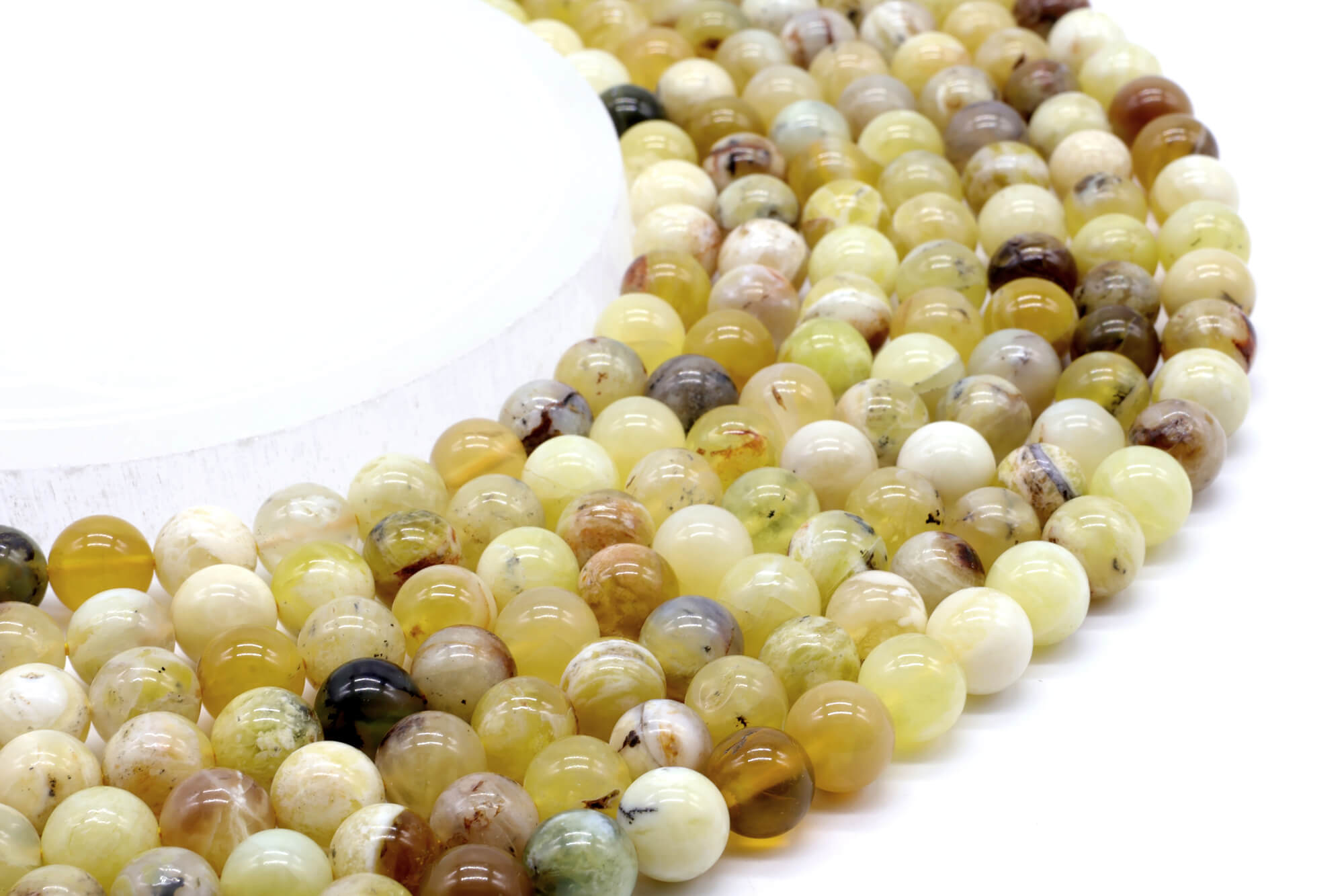 Perles Opale Jaune 10mm 6mm ( lot de 10 )