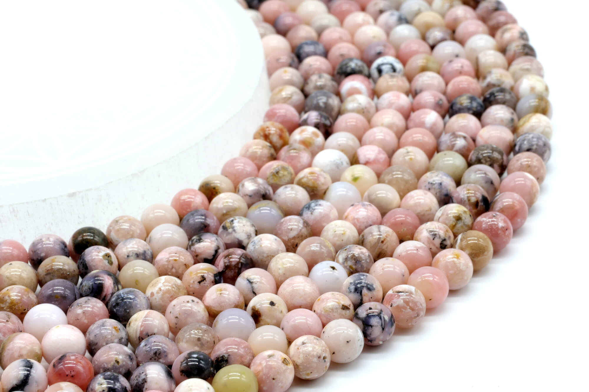 Perles Opale Rose 6mm ( lot de 10 )
