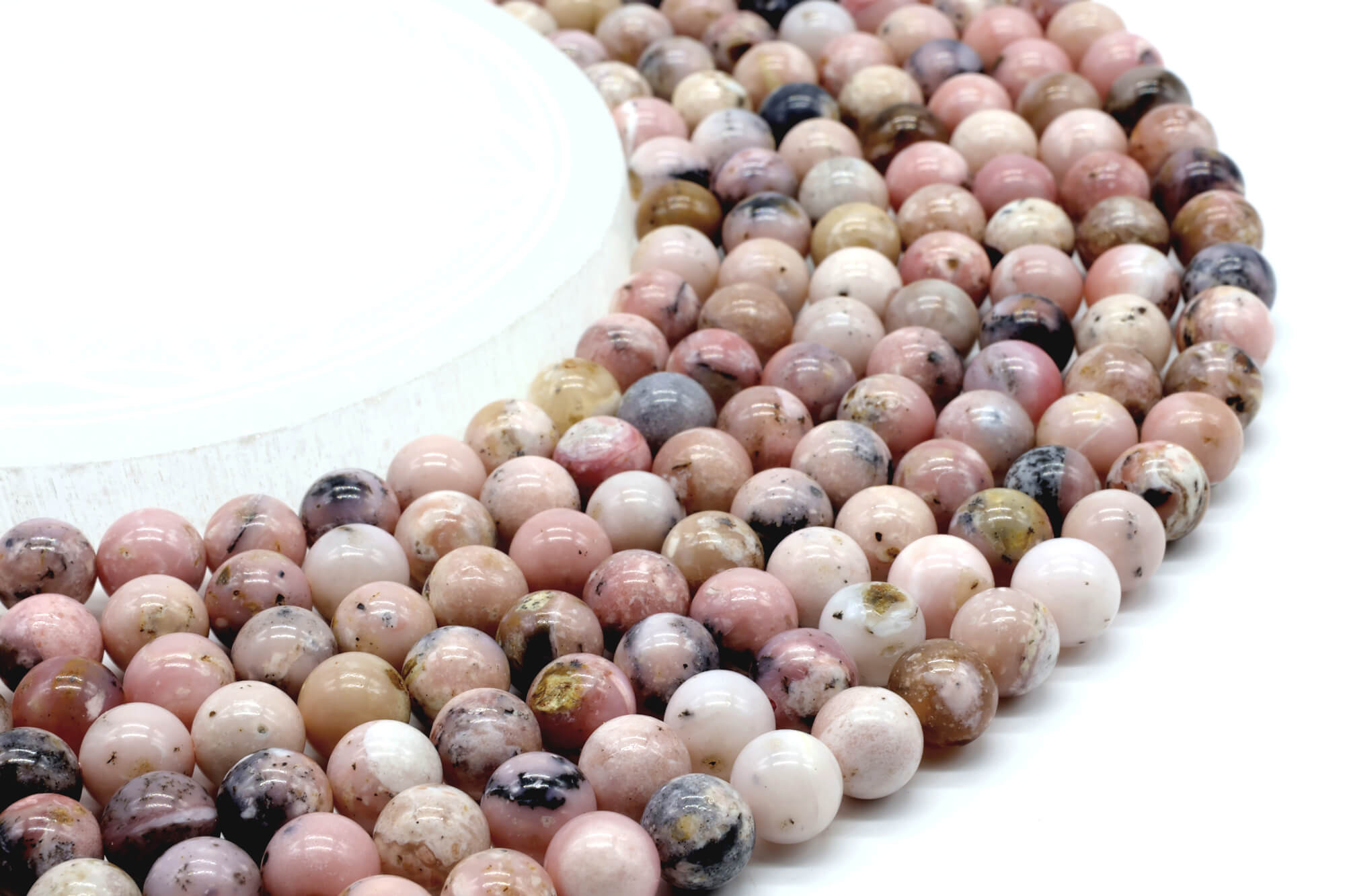 Perles Opale Rose 6mm ( lot de 10 )