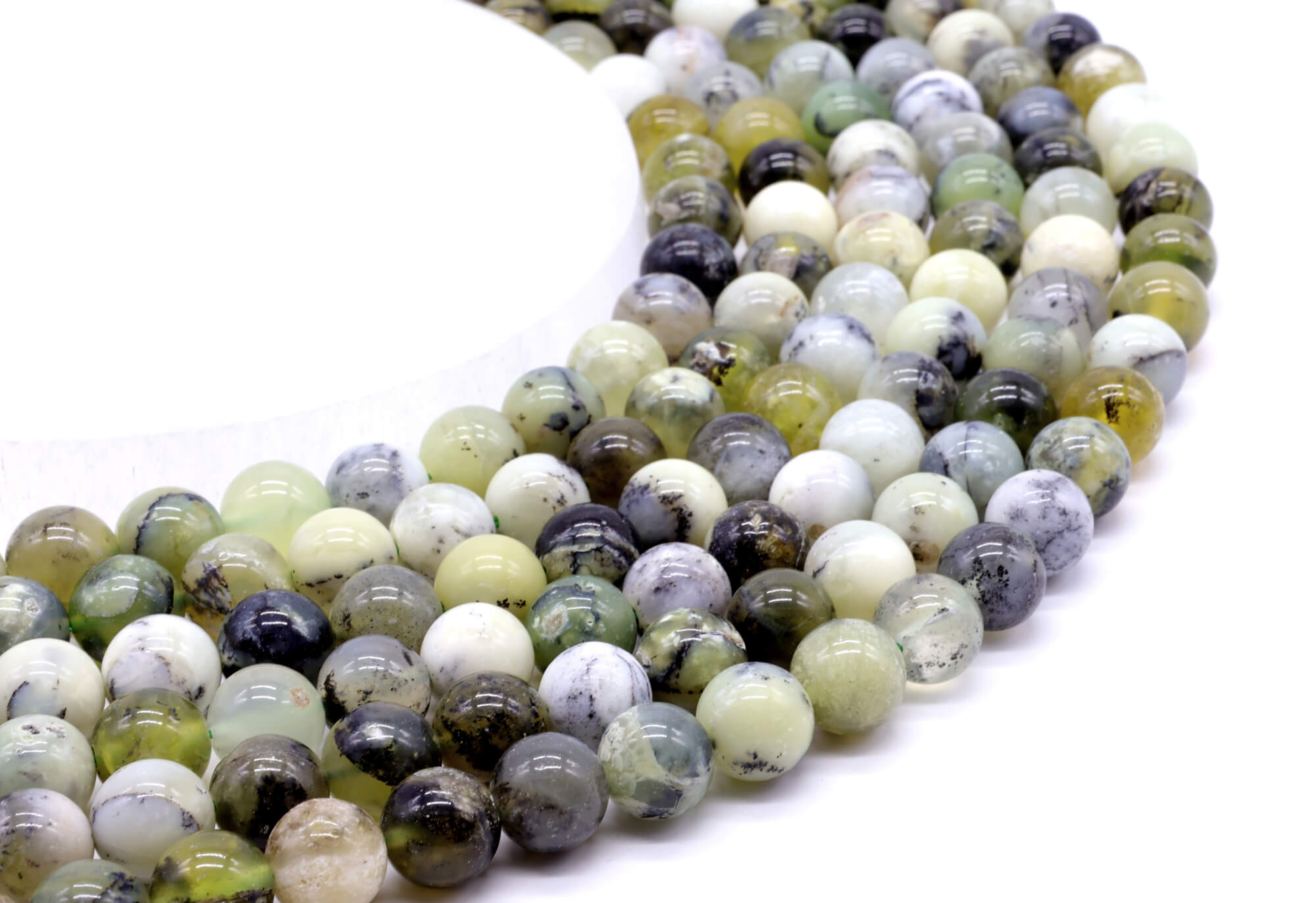 Perles Opale Verte 6mm ( lot de 10 )