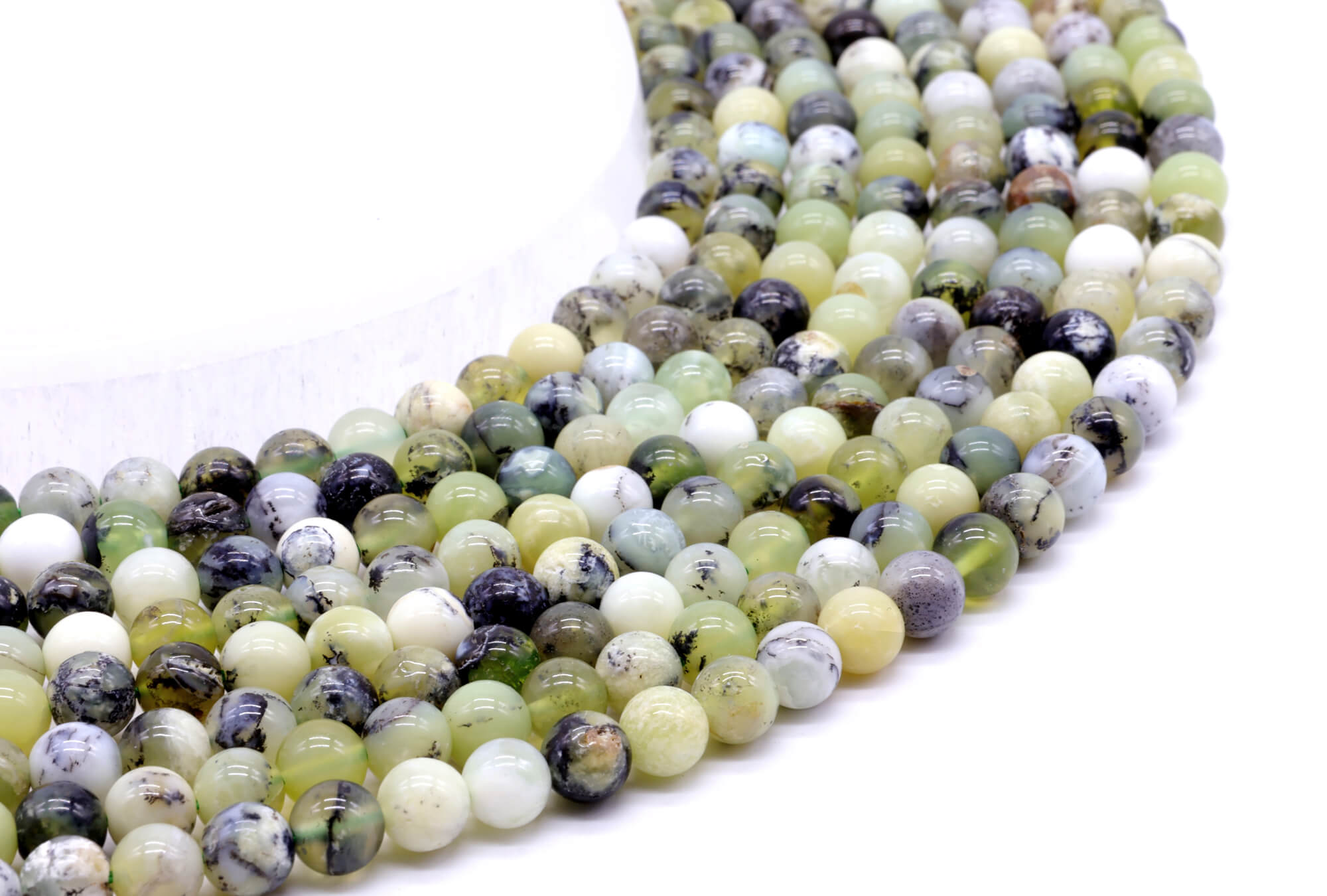 Perles Opale Verte 6mm ( lot de 10 )