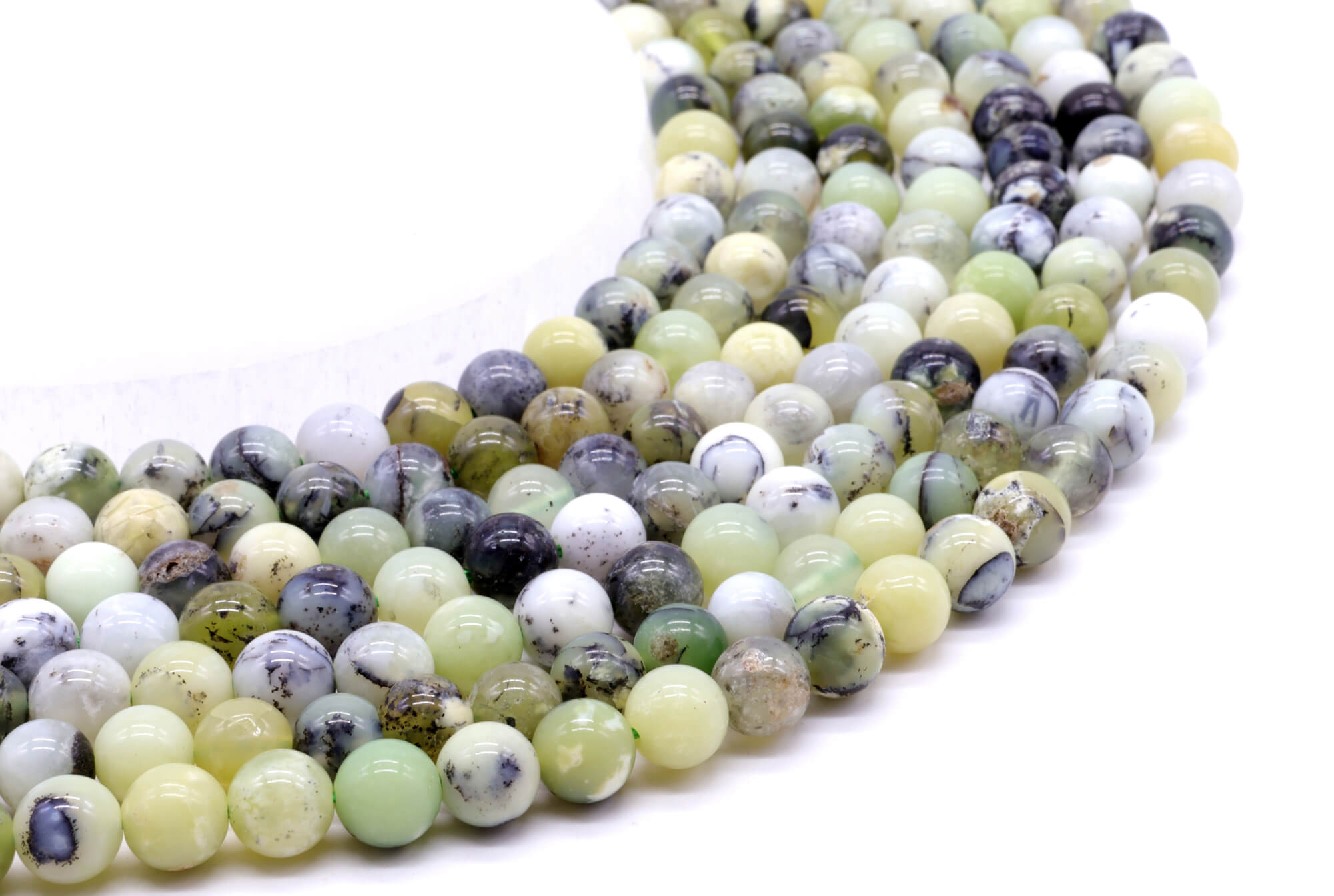 Perles Opale Verte 6mm ( lot de 10 )