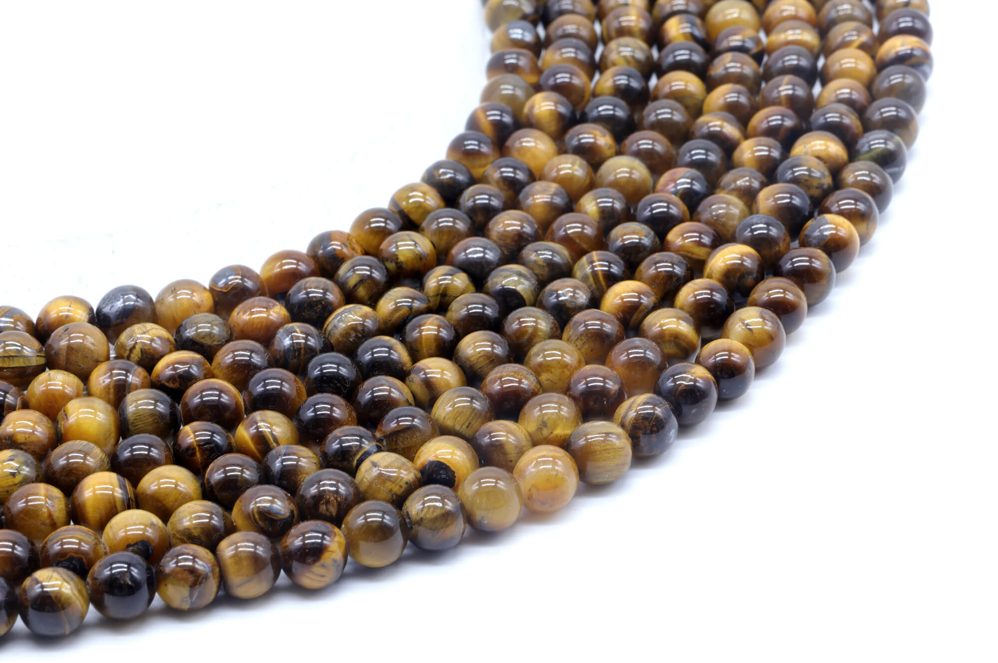 Perles Oeil de Tigre 6mm ( lot de 10 )
