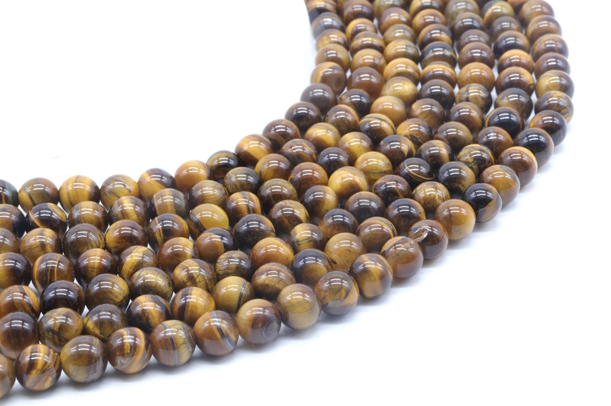 Perles Oeil de Tigre 6mm ( lot de 10 )