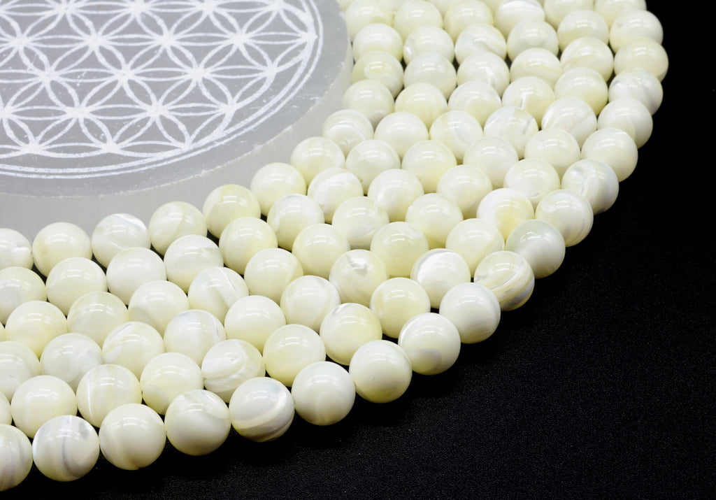 Perles Mother of Pearl / Nacre 6mm ( lot de 10 )