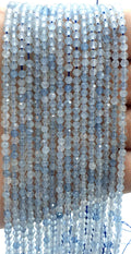 Perles facettées Aigue Marine 3mm ( lot de 10 )