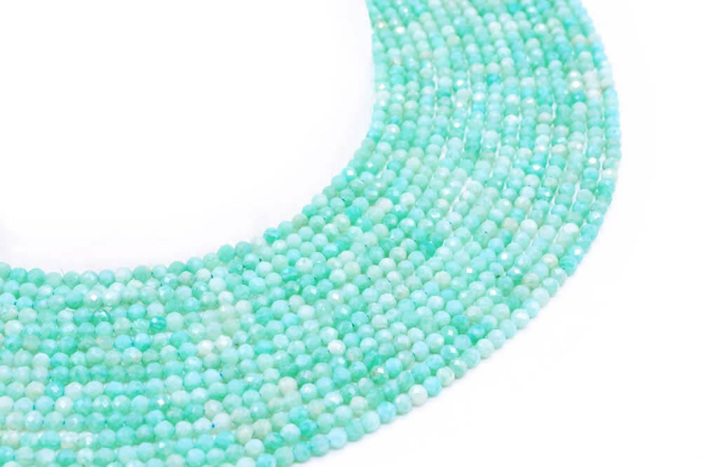 Perles facettées Amazonite Extra 3mm ( lot de 10 )
