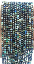 Perles facettées Chrysocolle 3mm ( lot de 10 )
