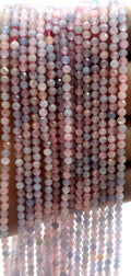 Perles facettées Morganite 3mm ( lot de 10 )