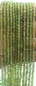 Perles facettées OIivine 3mm ( lot de 10 )