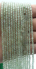 Perles facettées Prehnite 3mm ( lot de 10 )