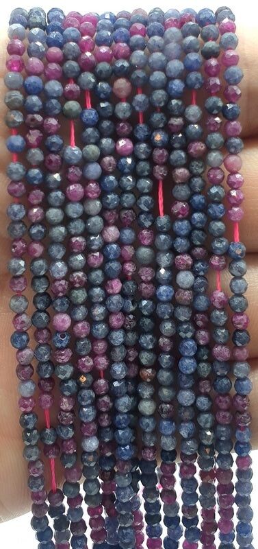 Perles facettées Saphir Rouge 3mm ( lot de 10 )