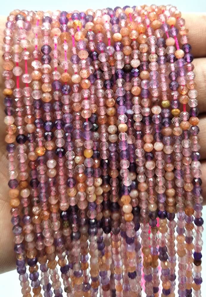 Perles facettées Super Seven 3mm ( lot de 10 )