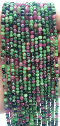 Perles facettées Rubis Zoïsite 3mm ( lot de 10 )