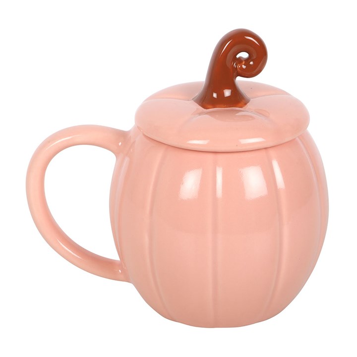 Tasse à couvercle « Citrouille rose frisée »