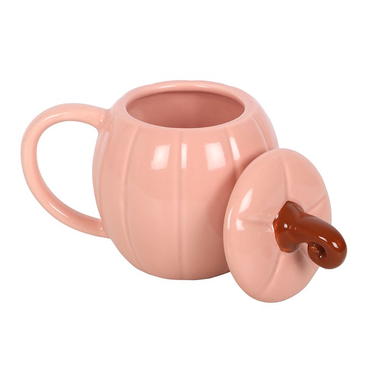 Tasse à couvercle « Citrouille rose frisée »