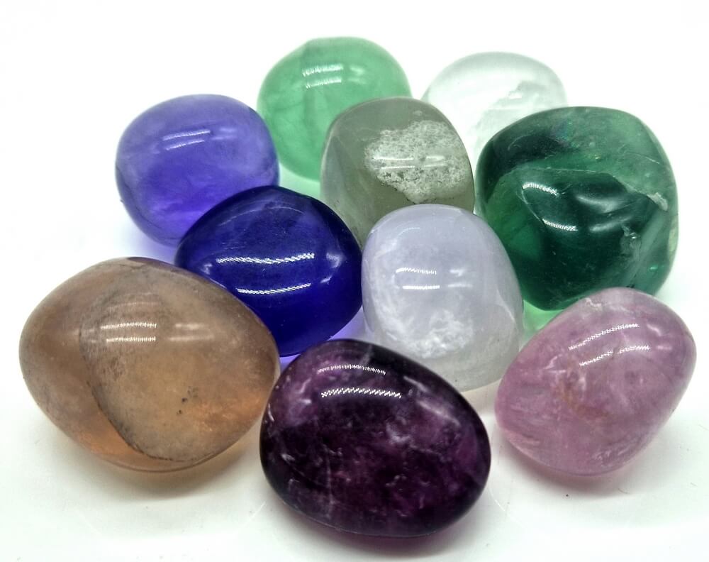 Fluorite Multicolore 'AB' roulée