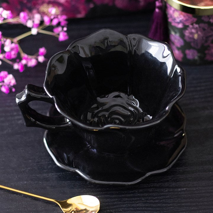 Tasse et soucoupe « Rose noire »