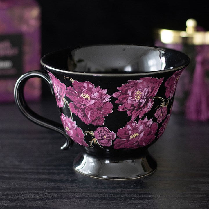Tasse à thé à motif floral « Dark Romance »