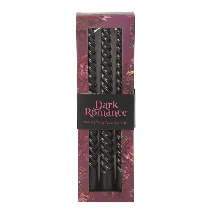 Lot de 3 bougies effilées « Dark Romance Twist »