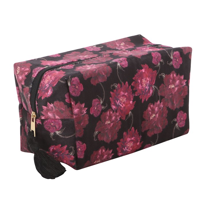 Trousse de maquillage à imprimé floral « Dark Romance »