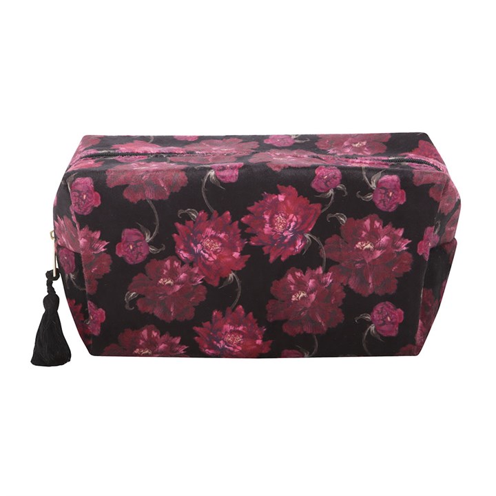 Trousse de maquillage à imprimé floral « Dark Romance »