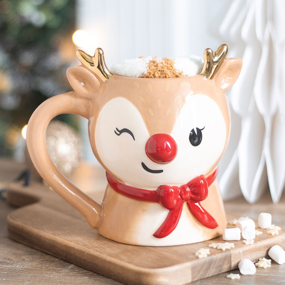 Ensemble de tasses et chaussettes Ruby le renne