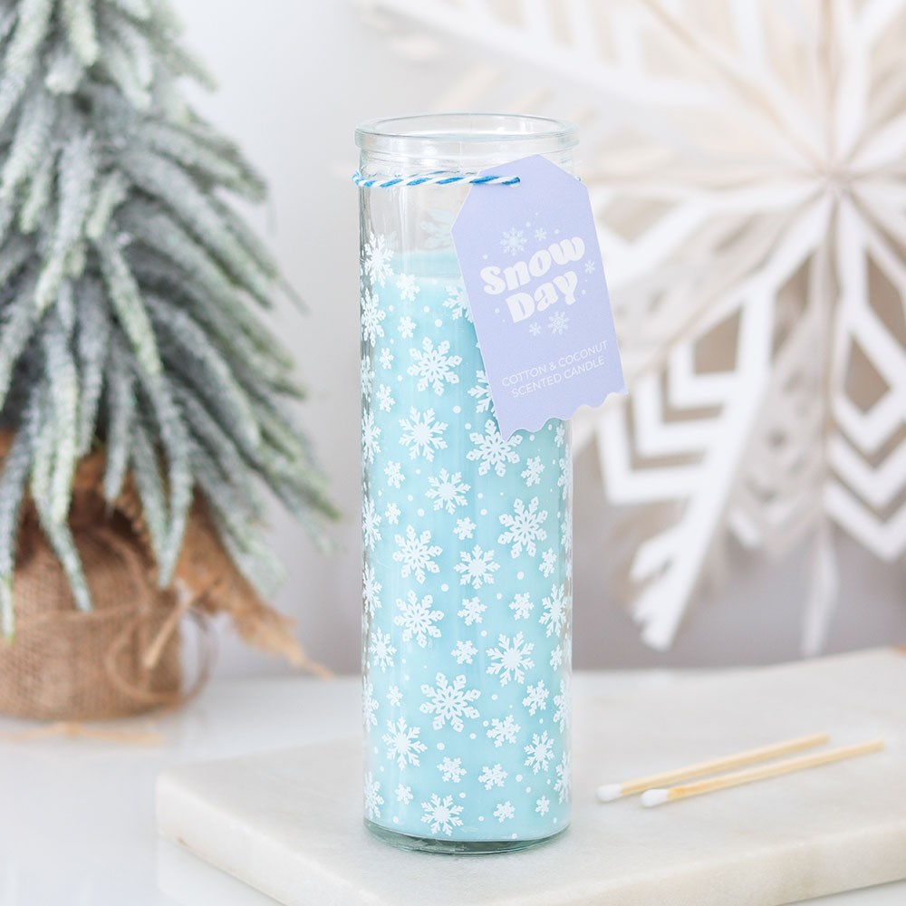 Bougie en tube en coton et coco imprimé Snow Day