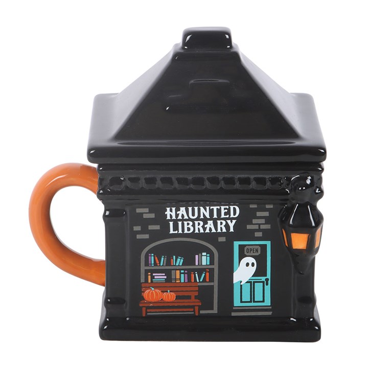 Tasse avec couvercle « Bibliothèque hantée »