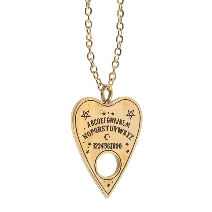 Collier avec planchette de spiritisme et carte de vœux