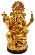 Statue Résine Ganesh Doré sur Socle