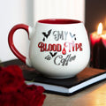 Tasse ronde « Mon groupe sanguin, c'est le café »