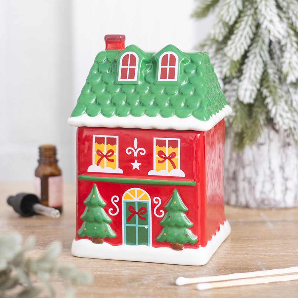 Brûleur à huile « Maison de Noël rouge »