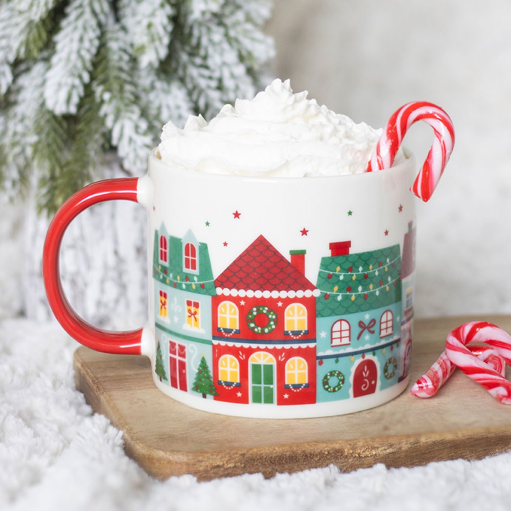 Tasse imprimée de rue de Noël