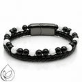BRACELET ASKA NOIR HOWLITE BLANCHE, ONYX A
